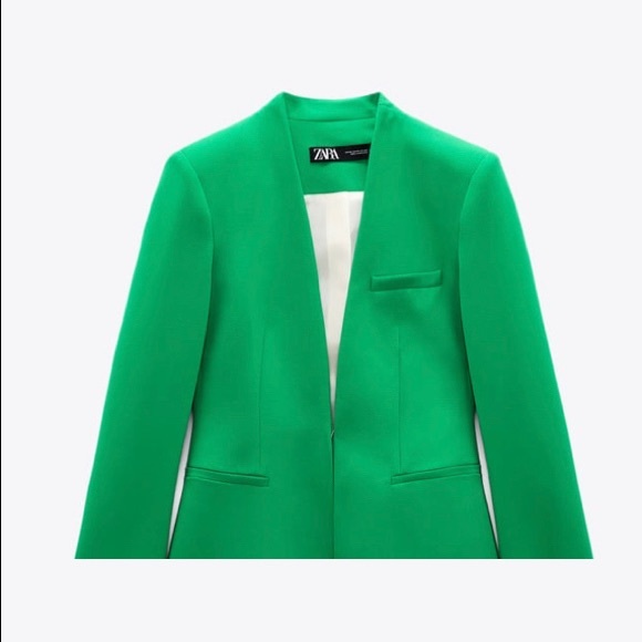 Slightly used ZARA Green Blazer - Picture 6 of 8